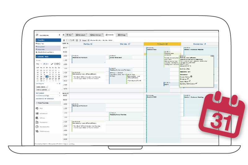 Planificación en línea con el calendario de equipos en línea de EGroupware