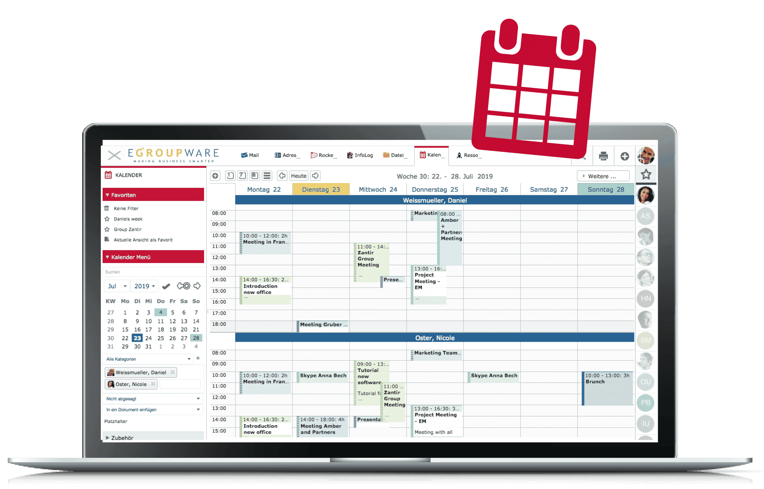 Hiel voldoende ondergoed Online scheduling with the online team calendar in EGroupware
