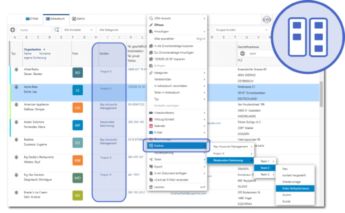 Kanban Board in Adress Book