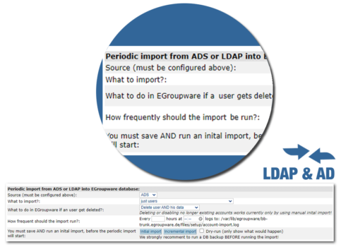 Import from ADS/LDAP into the EGroupware database