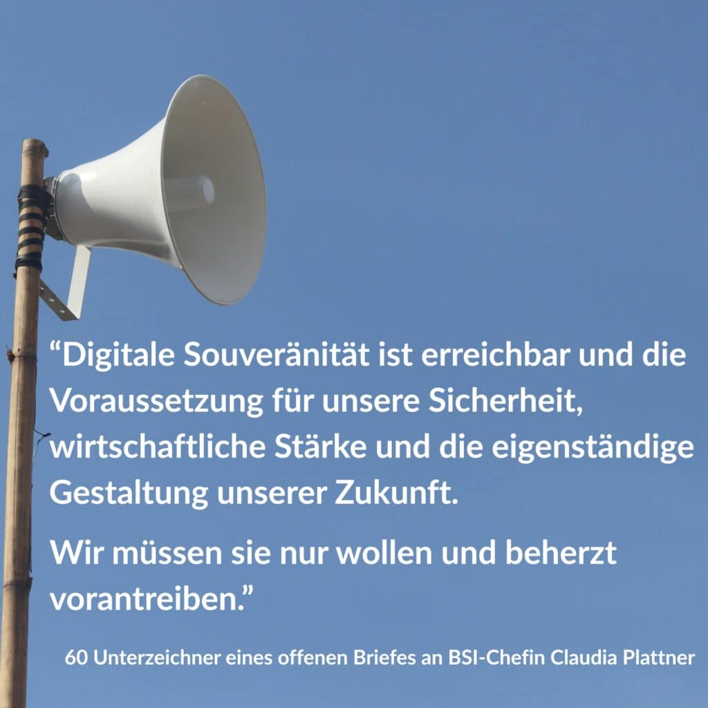 Sharepic OSBA offener Brief BSI 1 Offener Brief BSI - Position Digitale Souveränität
