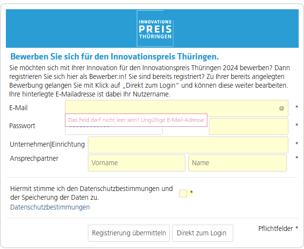 Registration with a custom etemplate including headerimage and font